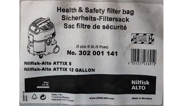 Nilfisk Alto Sicherheitsfiltersäcke ATTIX 5 (VE=5 Stück)