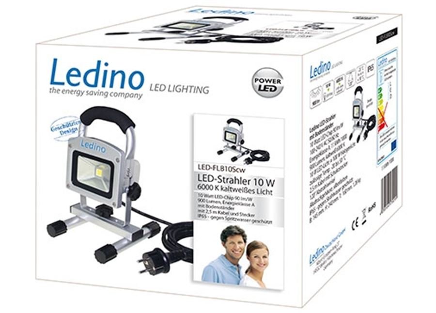 Ledino LED-Baustrahler 10W 6000K silber LED-FLB10Scw / 4038104139209
