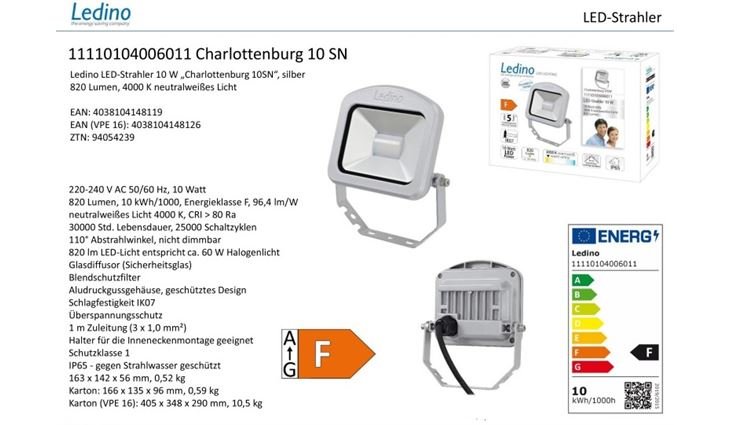 Ledino LED-Strahler Charlottenburg 10 SN 11110104006011