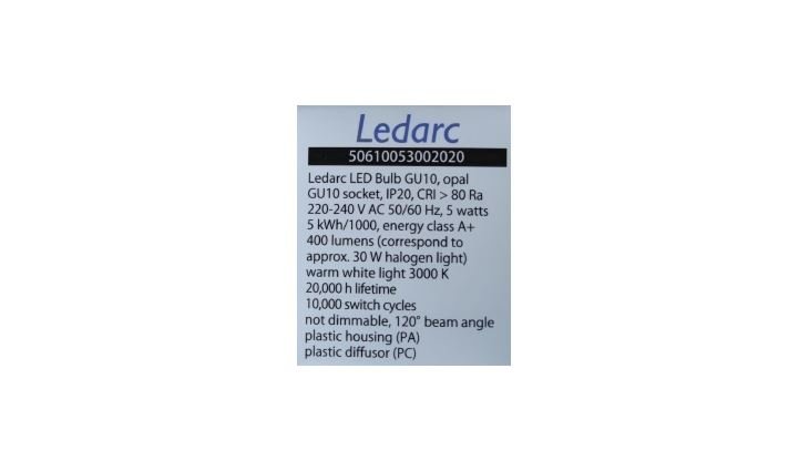 Ledino Ledarc LED Lampe GU10 5W 400 lm 3000K 10-er Pack